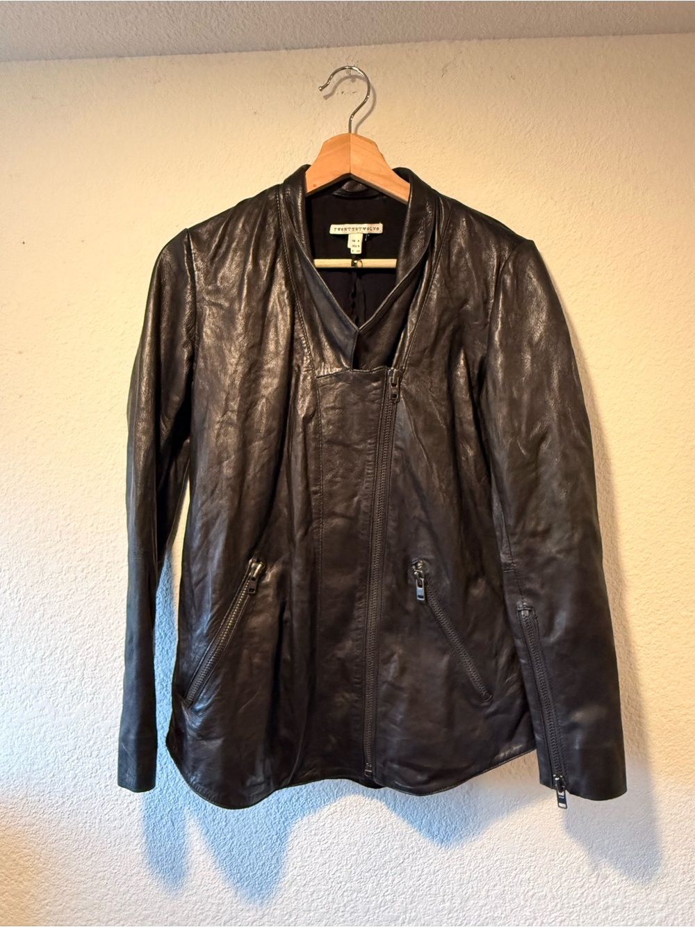 TWENTY8TWELVE Lamb Leather Moto Jacket w/ Lapels